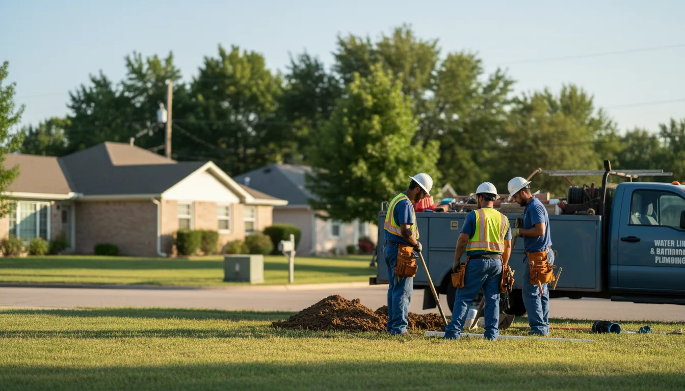 Residential water line and bathroom plumbing service in Sloan, IA